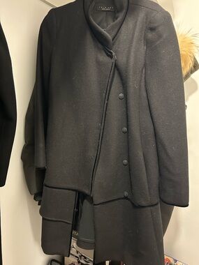 Twinset Dressy Black Wool Coat